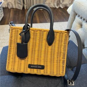 Michael Kors Mirella Small Wicker Crossbody Bag